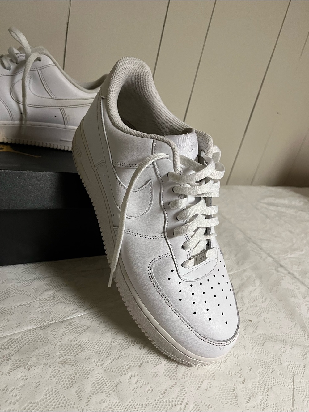 All-White Leather Sneakers - Classic Low Top